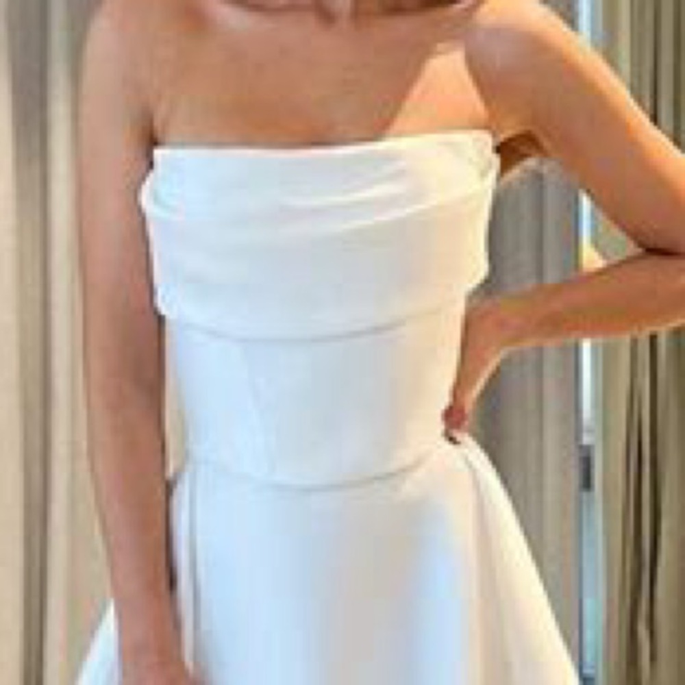 Sleeves Sweep Train Satin Wedding Gown - Ball-Gown - Picture 2 of 3